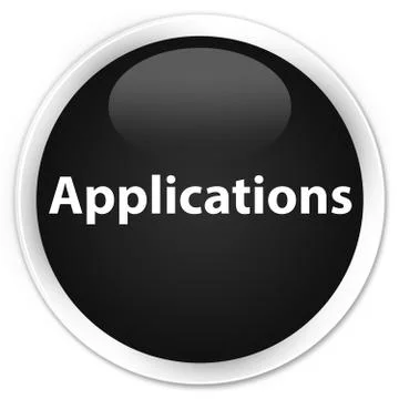 Applications premium black round button Stock Illustration