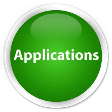 Applications premium green round button Stock Illustration