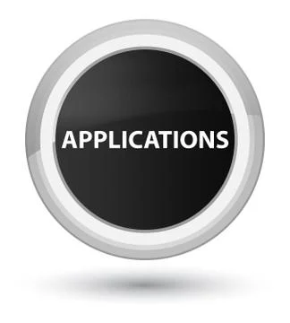 Applications prime black round button Illustrazione stock