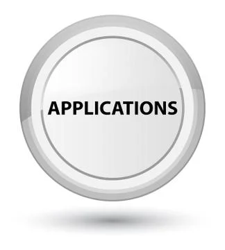 Applications prime white round button Stock Illustration