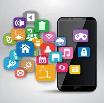 Applications for smartphone Stock Illustration