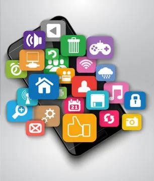 Applications for smartphone Stock Illustration