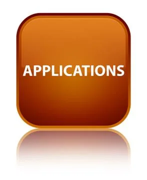 Applications special brown square button Stock Illustration