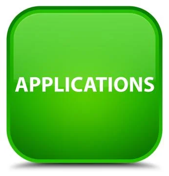 Applications special green square button Illustrazione stock