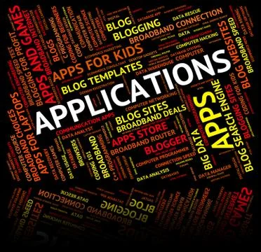 Applications Word Represents Words Program And Computer Stock Illustration