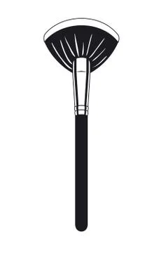 Applicator make up thick brush accessory Stock Illustration