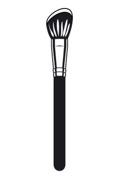 Applicator make up thick brush accessory Stock Illustration