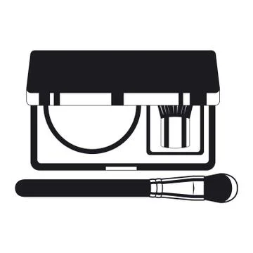 Applicator make up thick brush and shadows Stock Illustration