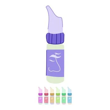 Applicator nasal spray bottle vector cartoon graphic Stock Illustration