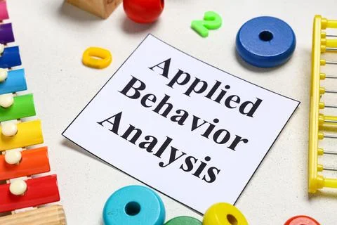 Applied behavior analysis with educational toys for child development and lea Stock Photos