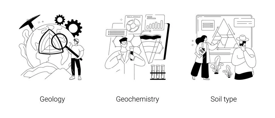 Applied earth science abstract concept vector illustrations. 스톡 일러스트