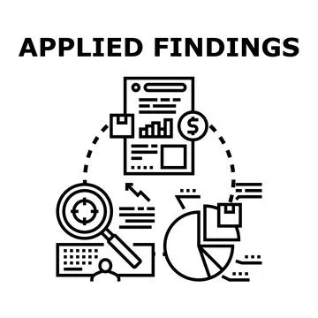Applied findings research and data analysis concept Stock Illustration