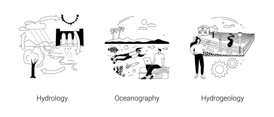 Applied geoscience abstract concept vector illustrations. Illustrazione stock