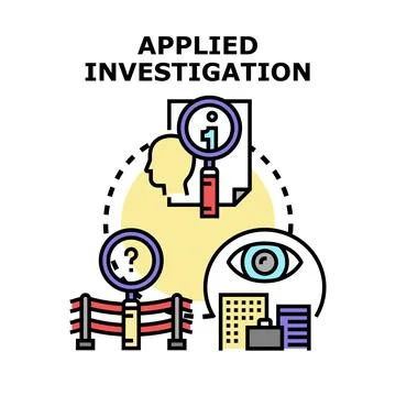 Applied investigation concept exploring data and evidence Stock Illustration