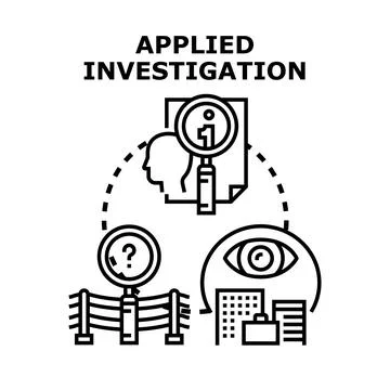 Applied investigation concept exploring data and evidence Stock Illustration