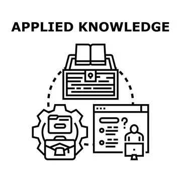 Applied knowledge concept of learning and solving problems 스톡 일러스트