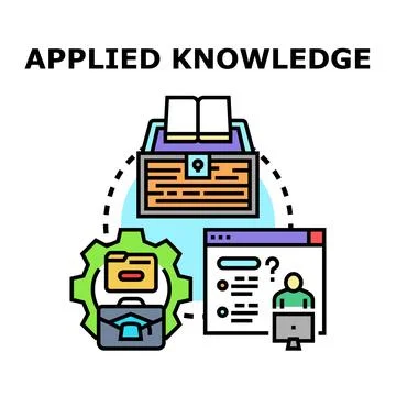 Applied knowledge concept of learning and solving problems 스톡 일러스트