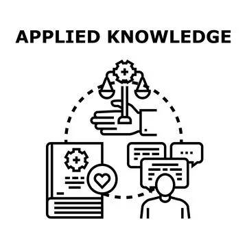 Applied knowledge concept using practical skills and expertise Illustrazione stock