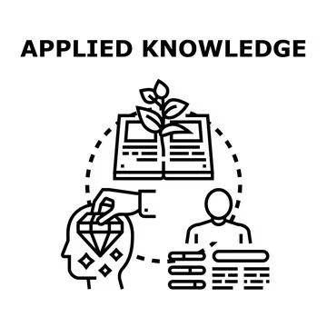 Applied knowledge transforming learning into practical skills Stock Illustration