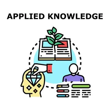 Applied knowledge transforming learning into practical skills Stock Illustration
