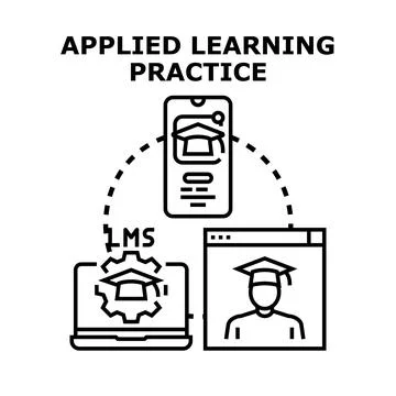 Applied learning practice with digital education platforms Stock Illustration