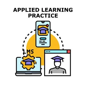Applied learning practice with digital education platforms イラスト素材