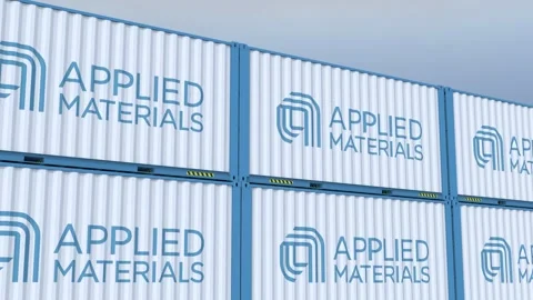 Applied Materials logo Guiding the Way Emblem Logo and Flag in the World of Stock Footage 262929894