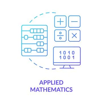 Applied mathematics blue gradient concept icon Illustrazione stock