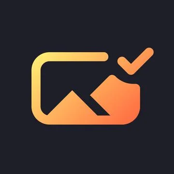 Applied photo file orange solid gradient ui icon for dark theme 스톡 일러스트