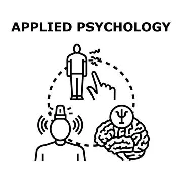 Applied psychology understanding human behavior and mind research Stock Illustration