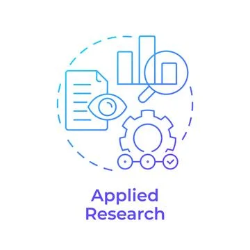 Applied research blue gradient concept icon Stock Illustration