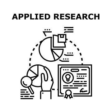 Applied research concept analyzing data and developing innovation Stock-Illustration