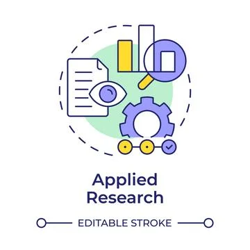 Applied research multi color concept icon Stock Illustration