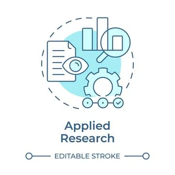 Applied research soft blue concept icon 库存插图