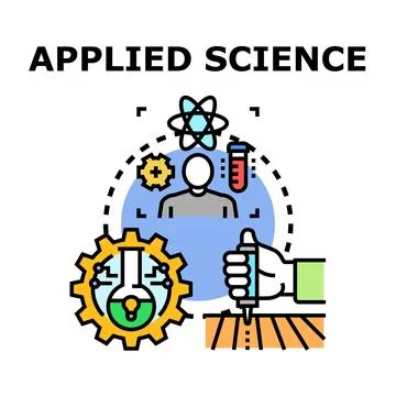 Applied science concept applying scientific knowledge for innovation Stock Illustration