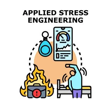 Applied stress engineering concept managing work life balance Stock Illustration