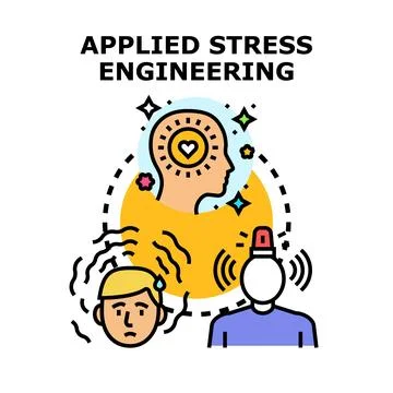 Applied stress engineering developing mental well being concept Stock Illustration