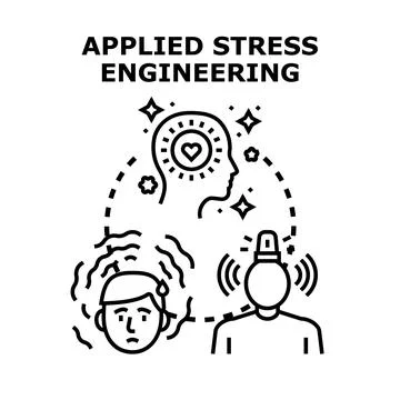 Applied stress engineering developing mental well being concept Stock Illustration