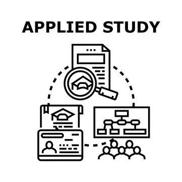 Applied study concept connecting research, education, and teamwork Stock Illustration