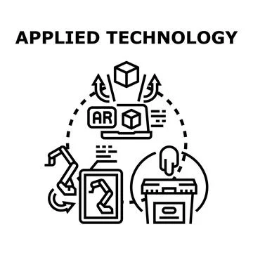 Applied technology in manufacturing and future industry development Stock Illustration