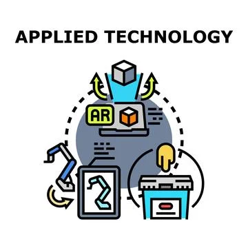 Applied technology in manufacturing and future industry development Stock Illustration