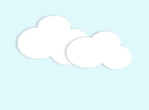 Applique with paper white clouds on blue background as sky Stock Illustration
