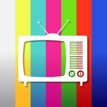 Applique tv set on test image background Stock Illustration