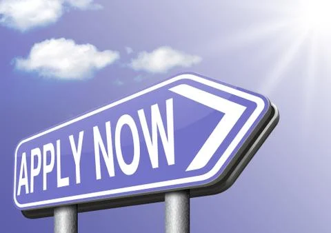 Apply and register now Stock Illustration