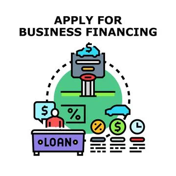 Apply for business financing loan process illustration Stock Illustration