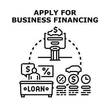 Apply for business financing loan process illustration Stock Illustration