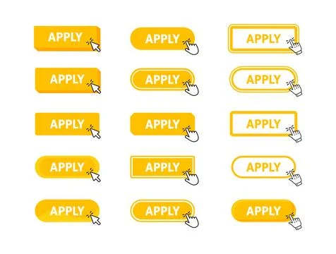 Apply Button with pointer clicking. Web button. Finger Pressing. Click to Apply 스톡 일러스트