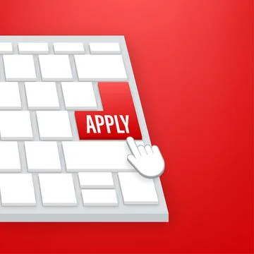 Apply with cursor button. Internet icon. Pointer click icon. Vector stock Illustrazione stock