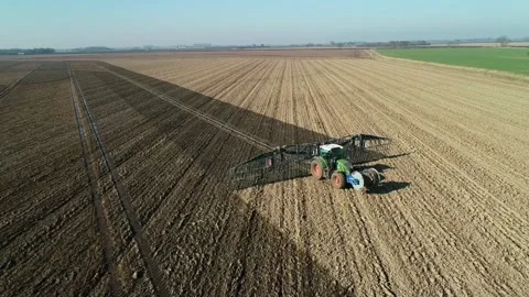 Apply digestate with umbilical & boom Stock Footage