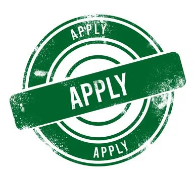 Apply - green round grunge button, stamp Stock Photos